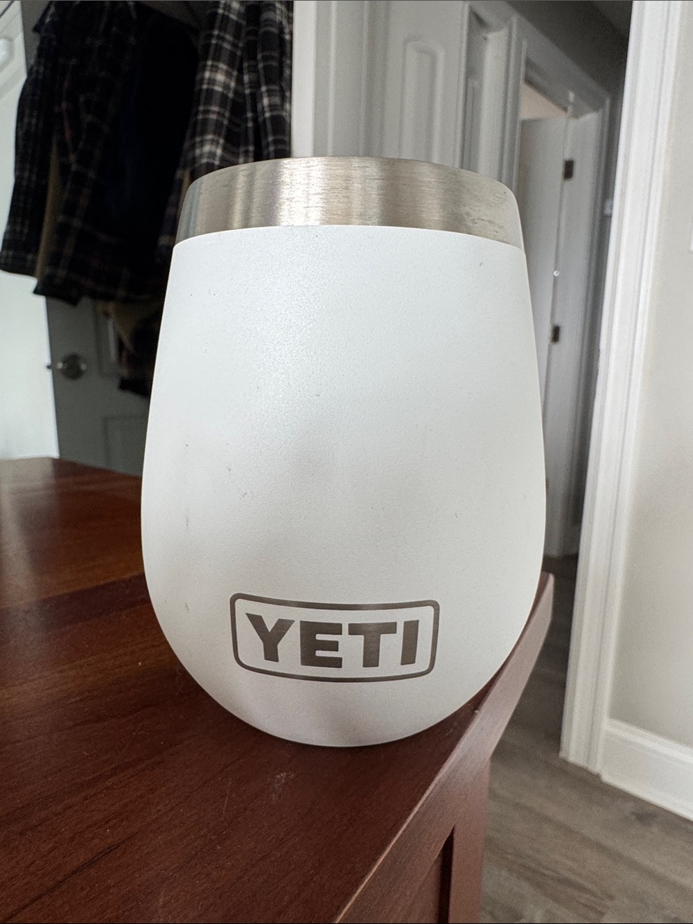Yeti 10 oz White Insulated Stainless Steel Wine Tumbler